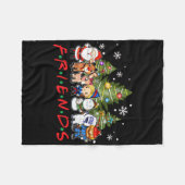 Couverture Polaire Noël Santa Rudolph Snowman Family Xma (Devant (Horizontal))