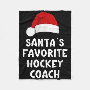 Couverture Polaire Noël Santas entraîneur de hockey favori Drôle Noël