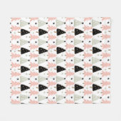 Couverture Polaire Noël scandinave rose (Devant (Horizontal))