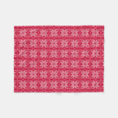 Couverture Polaire Noël, scandinave, rouge, blanc, flocons de neige, (Devant (Horizontal))