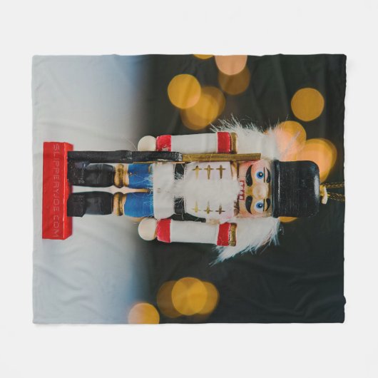 Couverture Polaire Noël SlipperyJoe nutcracker figurine ornement (Devant (Horizontal))