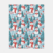 Couverture Polaire Noël Snowman mignon et cosy (Devant)