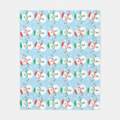 Couverture Polaire Noël Snowman Snowflake Motif (Devant)