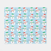 Couverture Polaire Noël Snowman Snowflake Motif (Devant (Horizontal))