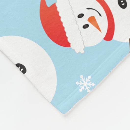 Couverture Polaire Noël Snowman Snowflake Motif (Coin)