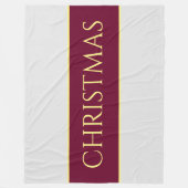 Couverture Polaire NOËL Snowy White Festin Burgundy Stripes (Devant)