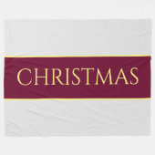 Couverture Polaire NOËL Snowy White Festin Burgundy Stripes (Devant (Horizontal))