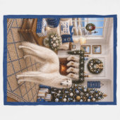 Couverture Polaire Noël sur Cape Cod ,Borzoi (Devant (Horizontal))