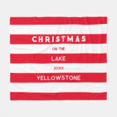 Couverture Polaire Noël Sur La Bande Nautique Rouge Du Lac (Devant (Horizontal))