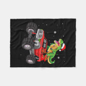Couverture Polaire Noël T Rex Dinosaur Camion Monster Père Noël Pajam (Devant (Horizontal))