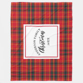 Couverture Polaire Noël Tartan Plaid Nom de famille Année (Devant)