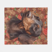 Couverture Polaire Noël teckel (Devant (Horizontal))