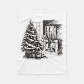 Couverture Polaire Noël Tee - shirt Noël Croquis Pic Arbre Cadeaux (Devant)