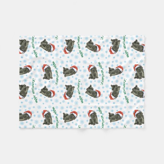 Couverture Polaire Noël Terre-Neuve (Devant (Horizontal))