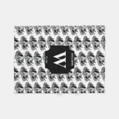 Couverture Polaire Noël Thanksgiving Vintage Turquie Monogramme (Devant (Horizontal))