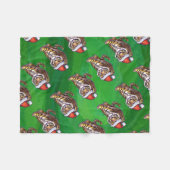 Couverture Polaire Noël Tigre Sur Vert (Devant (Horizontal))