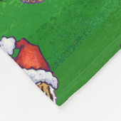 Couverture Polaire Noël Tigre Sur Vert (Coin)