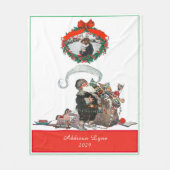 Couverture Polaire Noël traditionnel Vintage Père Noël (Devant)