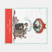 Couverture Polaire Noël traditionnel Vintage Père Noël (Devant (Horizontal))