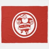 Couverture Polaire Noël très drôle, Rouge et Blanc (Devant (Horizontal))