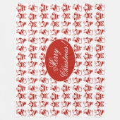 Couverture Polaire Noël très drôle, Rouge et Blanc (Devant)