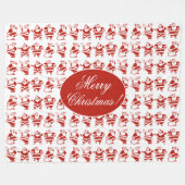 Couverture Polaire Noël très drôle, Rouge et Blanc (Devant (Horizontal))