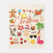 Couverture Polaire Noël tropical (Devant)