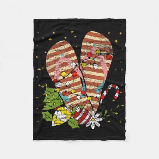 Couverture Polaire Noël Tropical Noël Vacances été Flip Flops Noël (Devant)