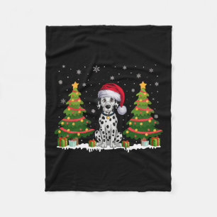 Couverture Polaire Noël Un arbre éclaire le Chien Dalmatien Noël