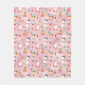 Couverture Polaire Noël Vacances Snowman Aquarelle rose (Devant)