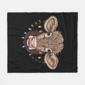 Couverture Polaire Noël Vache Luminaire Ferme Fermier Noël (Devant (Horizontal))