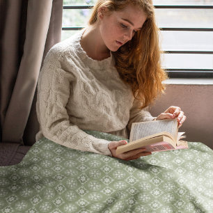 Couverture Polaire Noël Vert vacances Flocon de neige Élégant Motif