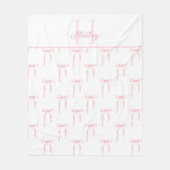 Couverture Polaire Nœud rose monogramme (Devant)