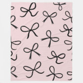 Couverture Polaire Nœuds Noirs Mignons Tendance Rose (Devant)