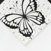 Couverture Polaire Noir blanc À damiers conception papillon (Coin)