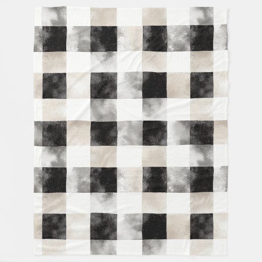 Couverture Polaire Noir Blanc Argent Russe Noël (Devant)