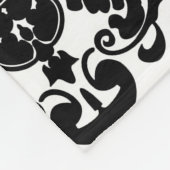Couverture Polaire Noir & Blanc Damask Chic Moderne Motif élégant (Coin)