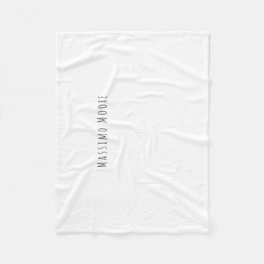 Couverture Polaire Noir Blanc Élégant Simple Formel Nom Propre (Devant)