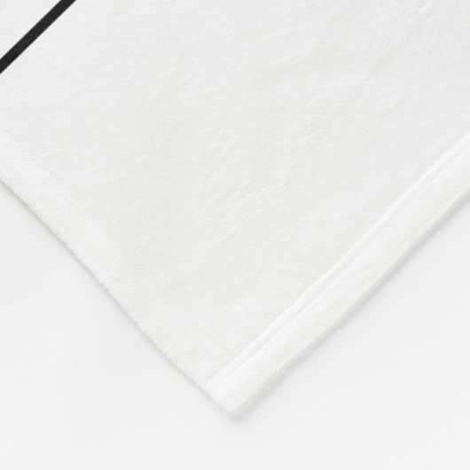 Couverture Polaire Noir & Blanc Élégant Unique Monogramme (Coin)