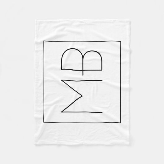Couverture Polaire Noir & Blanc Élégant Unique Monogramme (Devant)