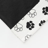 Couverture Polaire Noir Blanc Empreinte de patte Motif Ajouter Nom de (Coin)