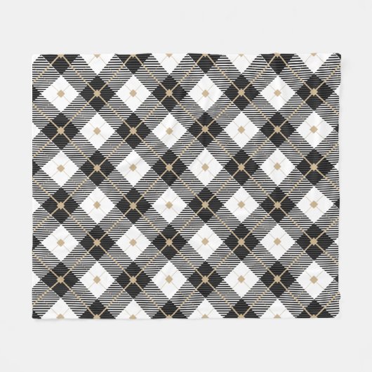 Couverture Polaire Noir blanc et doré (Devant (Horizontal))