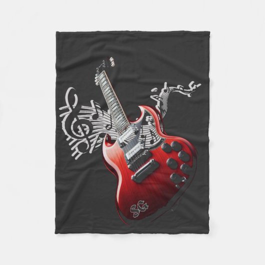 Couverture Polaire Noir blanc et rouge (Devant)