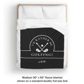 Couverture Polaire Noir & Blanc Je Préférerais Être Golfing Monogramm