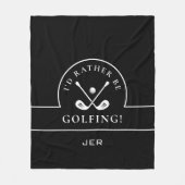Couverture Polaire Noir & Blanc Je Préférerais Être Golfing Monogramm (Devant)