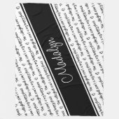 Couverture Polaire noir blanc Le terrain de volley est mon endroit he (Devant)