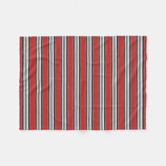 Couverture Polaire Noir Blanc Rouge Cool Motifs simples (Devant (Horizontal))