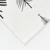 Couverture Polaire Noir blanc sapin Motif minimaliste (Coin)