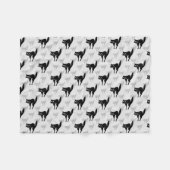 Couverture Polaire Noir Chat Shadow Silhouette Motif Design (Devant (Horizontal))