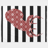 Couverture Polaire Noir chic de cerfs communs rouges d'hiver + (Devant (Horizontal))